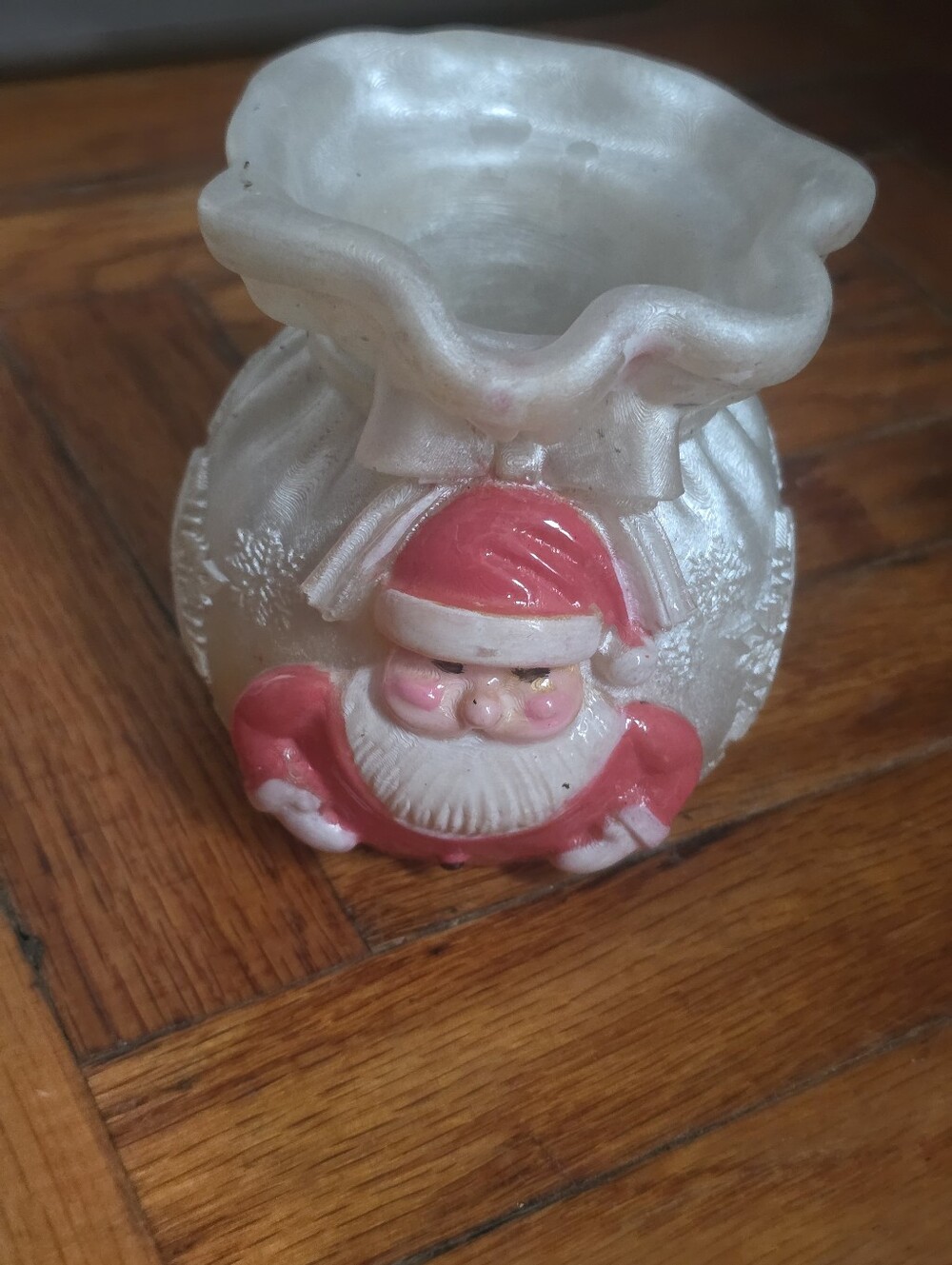 Little Christmas Candy Jar Santa's Sack Handpainted & Resin